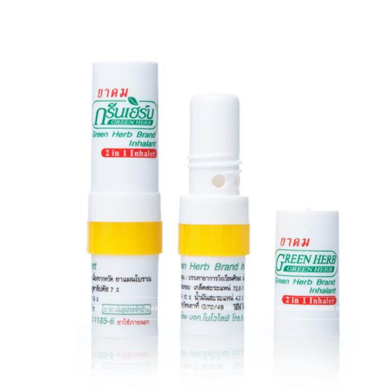 Ống hít thông mũi hương bạc hà thảo dược Green Herb Inhaler 2 in 1 của Thái Lan . Dung tích 2Ml ốnghítmũi tháilan