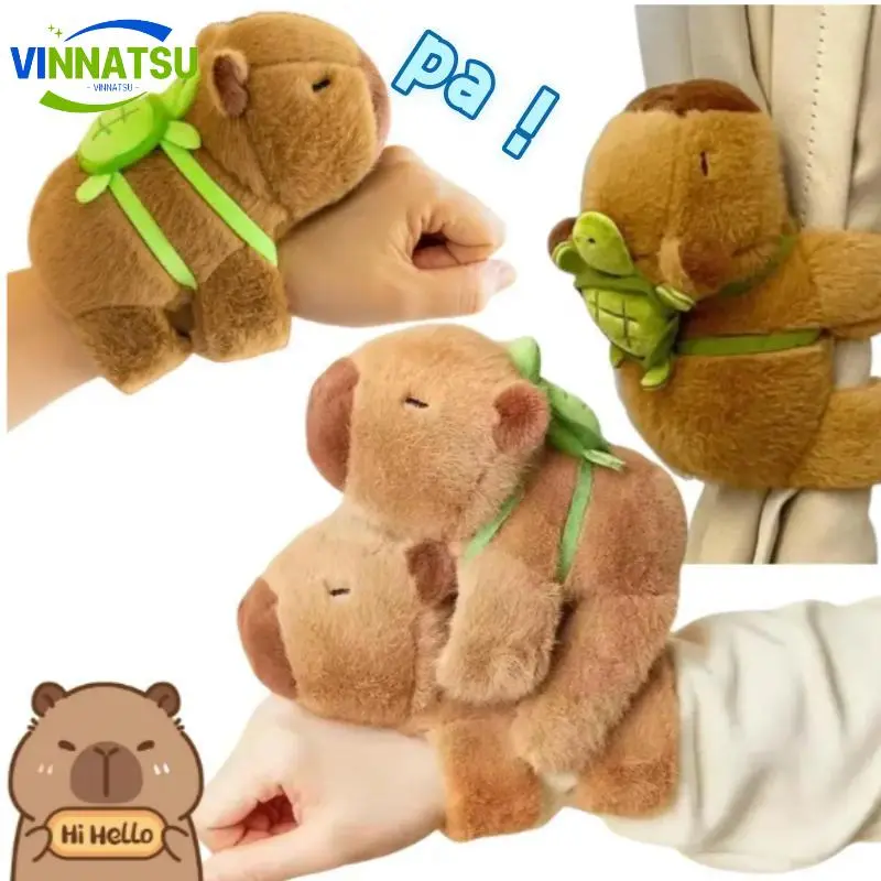 Vinnatsu Mainan Boneka Capybara Nemplok Tangan 18cm Lembut  Boneka Capybarra Plush Gelang Tangan Ukuran
