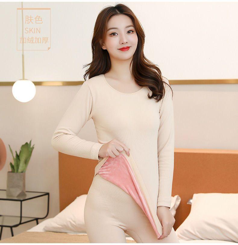 Product Introduction of Bộ Đồ Áo Liền Quần Giữ Nhiệt Mùa Đông, Dành Cho Nữ, Nhiệt Độ Không Đổi 37 Độ, Lót Lông Cừu Không Đường May, Dày Dặn, Thích Hợp Cho Học Sinh, Áo Lót, Quần Dài, Quần Áo Mùa Thu, Bộ Sưu Tập 2024 14