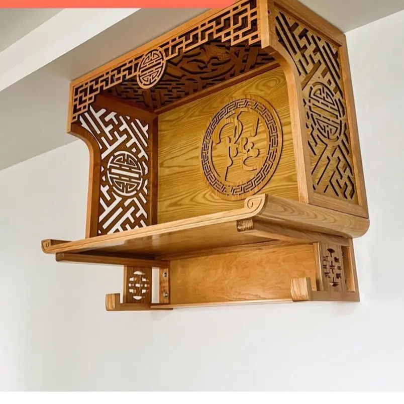 [Giá tốt] Bàn thờ treo tường bằng gỗ sồi 61,69,81,89cm giá xưởng sản xuất hàng đẹp