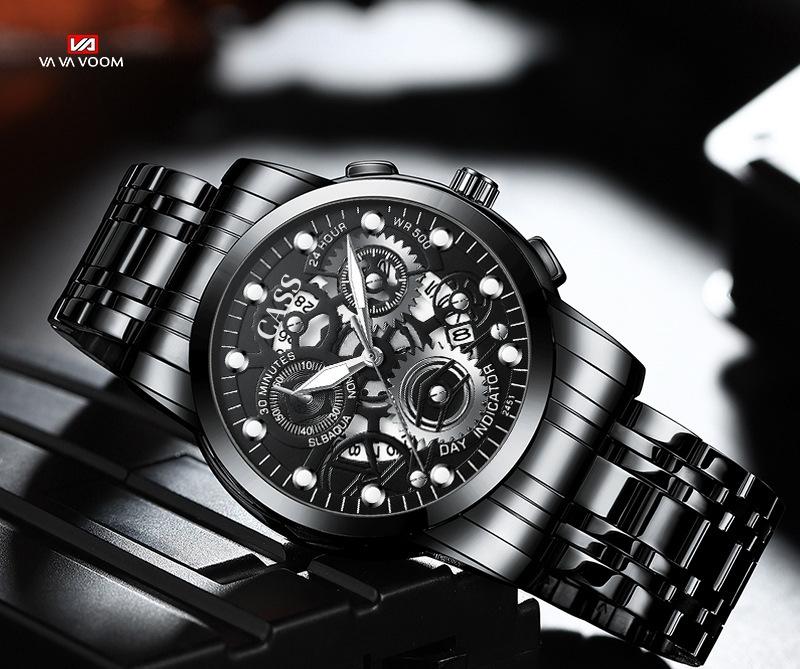 Product Introduction of JAM TANGAN PRIA IMPORT 2024 NEW CASS MEN'S WATCH FASHION HOLLOW BUSINESS WATCH TREN WATERPROOF NIGHT LIGHT LUMINOUS QUARTZ QUARTZ SEGOOD WATCHES 7