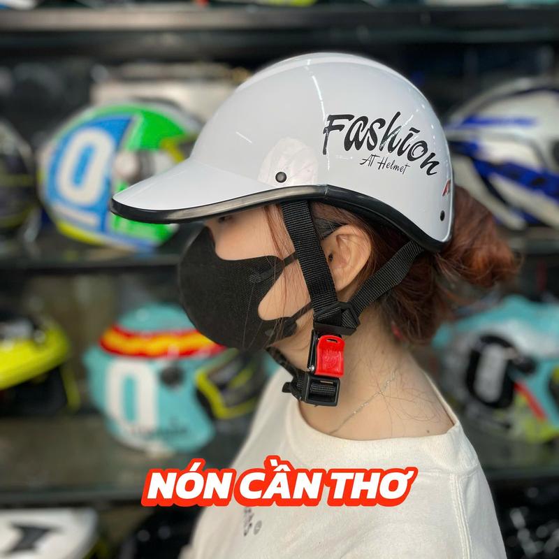 Mũ nón bảo hiểm lưỡi trai chính hãng, khoét đuôi, thời trang cao cấp, hiệu AT FASHION dành cho nữ có phủ sơn chống ố vàng