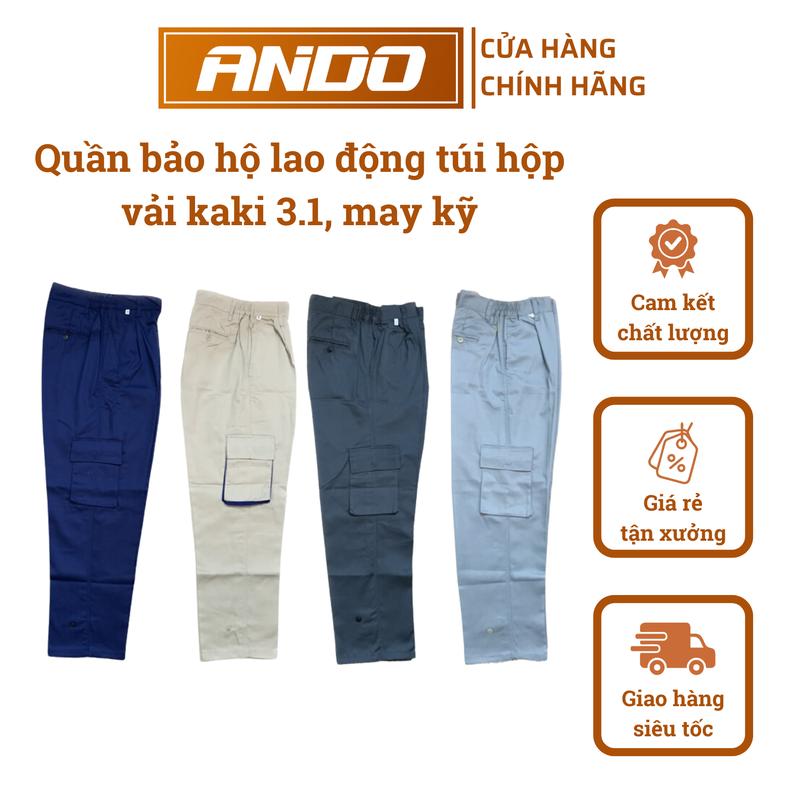 Quần bảo hộ lao động túi hộp vải kaki 3.1 may kỹ và thời trang quần lao động công nhân Top Nam Menwear Workwear Pants Jogger