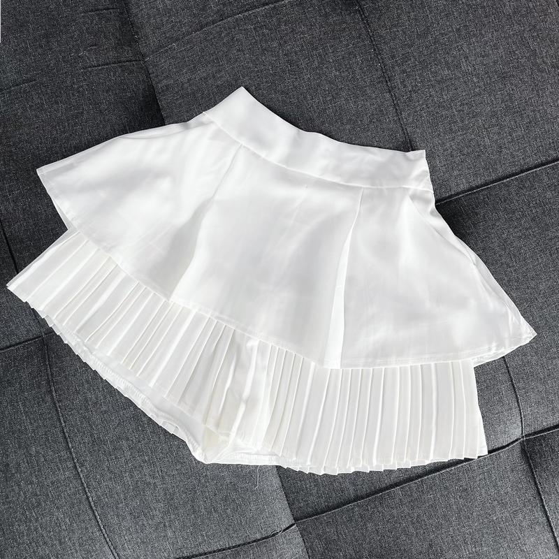 M426 Chân váy xếp ly kèm túi 2 tầng ngắn dáng xòe