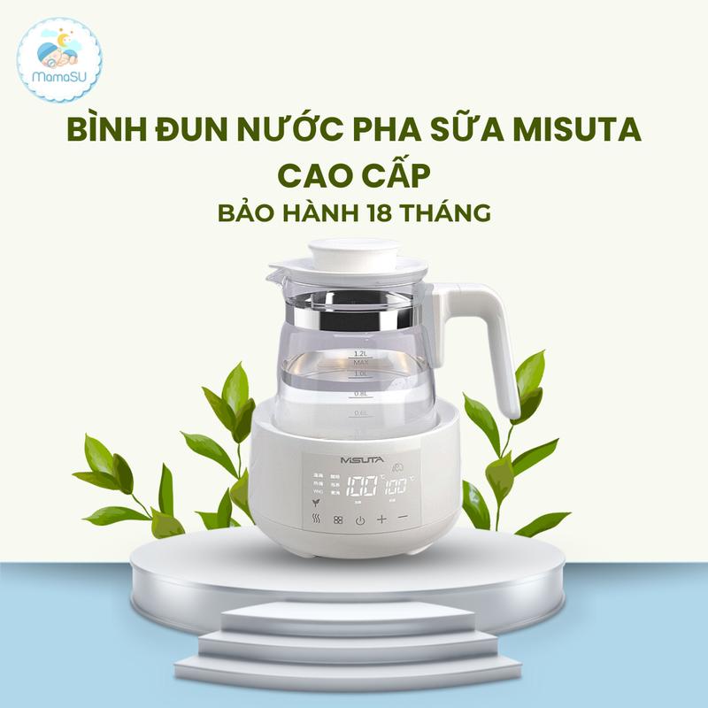 Máy Hâm Nước Pha Sữa Misuta Có Điều Chỉnh Và Giữ Nhiệt Độ Liên Tục Thông Minh, Bình Đun Nước Pha Sữa Misuta Có Điều Khiển, Bình Misuta Mẫu Mới, Máy Đun Nước Pha Sữa Misuta Tản Nhiệt Ấm Siêu Tốc Đun Siêu Tốc Inox