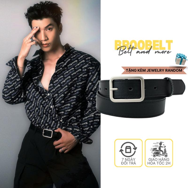 Thắt lưng nam nữ Hiếu Thứ Hai bản nhỏ có lỗ bấm KÈM PHỤ KIỆN dây nịt unisex chất liệu da PU