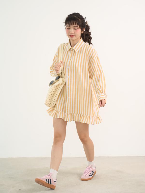 Áo sơ mi form oversize thô linen - Babydoll Blouse - ufo.thebasicu Nữ Women Top Shirt  Có Cổ