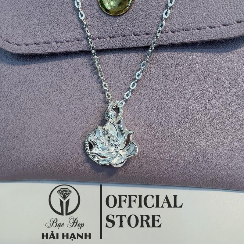 Dây chuyền mặt hình hoa sen chất liệu bạc ta cho nữ dây dài 45cm _Bạc đẹp Hải Hạnh HHJ