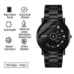 COD “AIYISHI” Jam tangan kuarsa pria tahan air gaya trendi bercahaya modern, Jam tangan mekanik/Original Asli (Termasuk Garansi Resmi + Kotak Gratis)/Jam tangan mekanik pria premium dial besar otomatis /Jam tangan mekanik/1633G01/evil