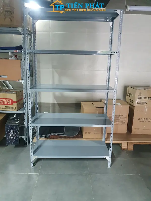 Kệ sắt v lỗ: Dài 1m x Rộng 0.3m gồm 3 tầng, 4 tầng, 5 tầng, 6 tầng [Tặng chống trầy] 4