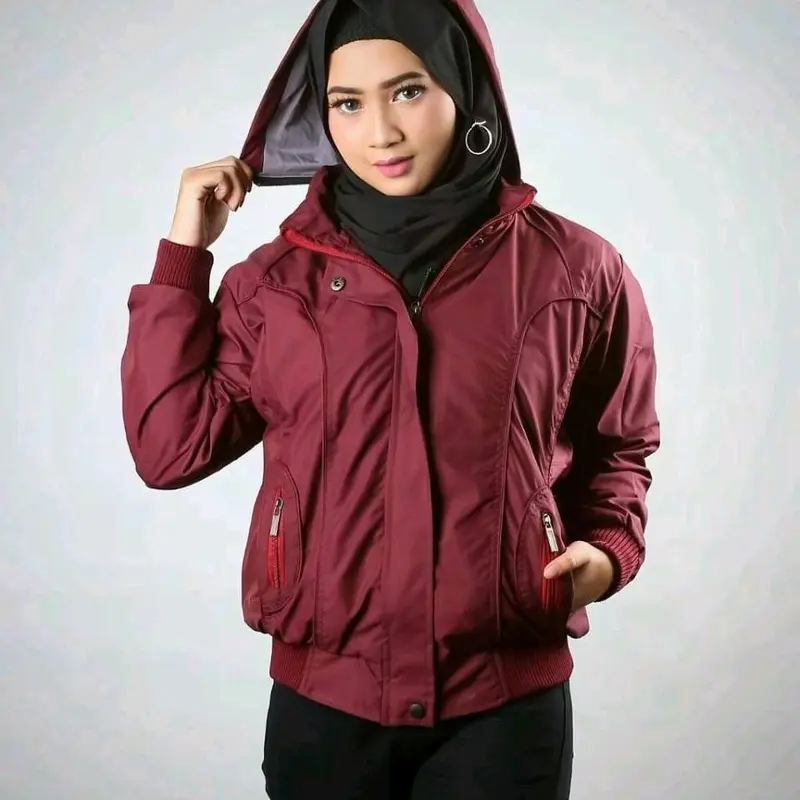 Jaket Anti Air Anti Dingin Jaket Fashion Taslan Premium Waterproof Polos Jaket Unisex wanita cewe 2