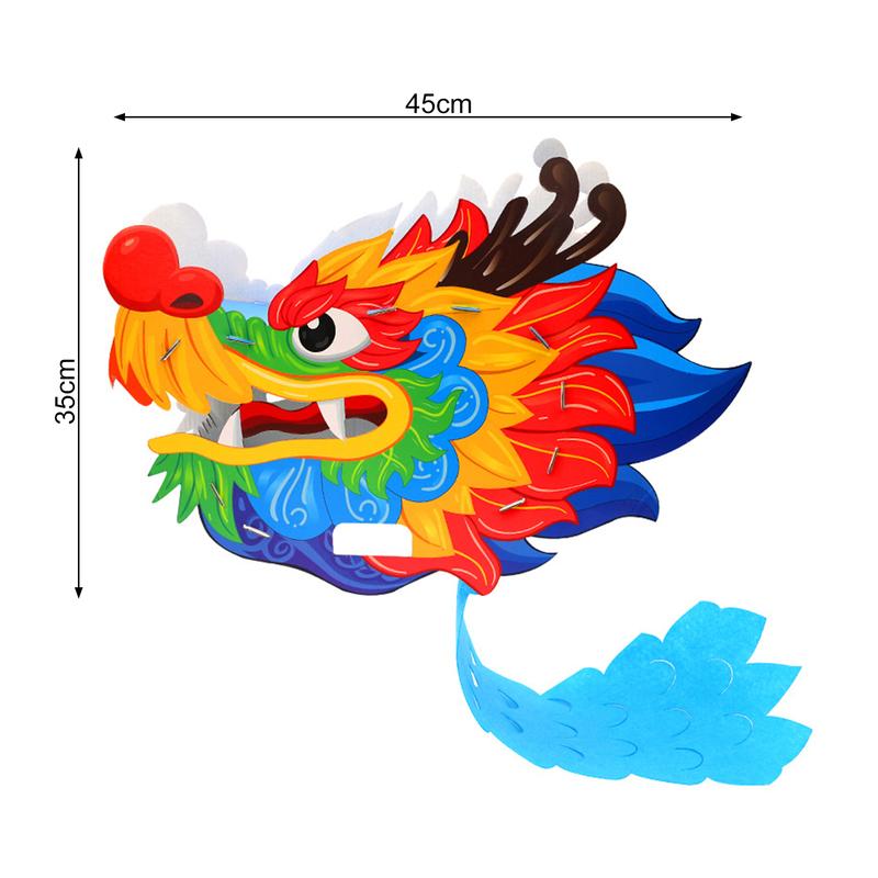 Bộ Vật Liệu Đầu Rồng, Làm Bằng Tay, Giấy Thủ Công, Thích Hợp Cho Năm Nhâm Dần 2024, Đồ Chơi Múa Rồng Lễ Hội Mùa Xuân, Đồ Thủ Công Tự Làm Cho Trẻ Em 5