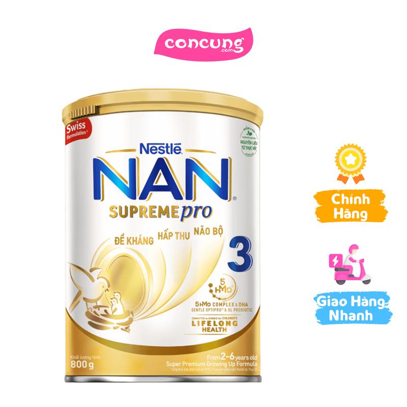 Sữa NAN Supreme Pro số 3 dành cho bé từ 2-6 tuổi, 800g
