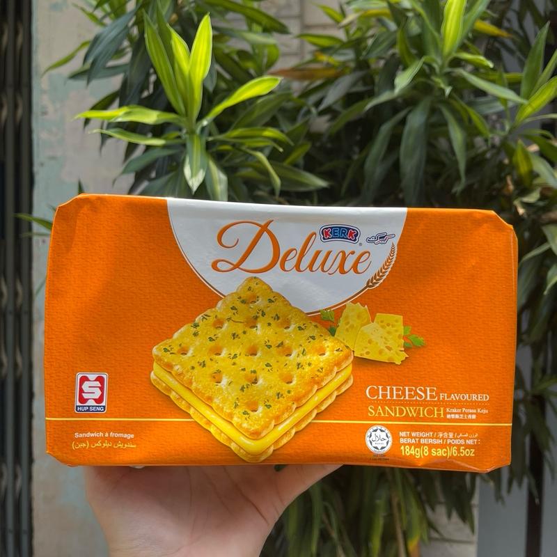 Bánh Quy Kem Bơ Đậu Phộng DELUXE Malaysia - Hộp 184g - 8 gói 7