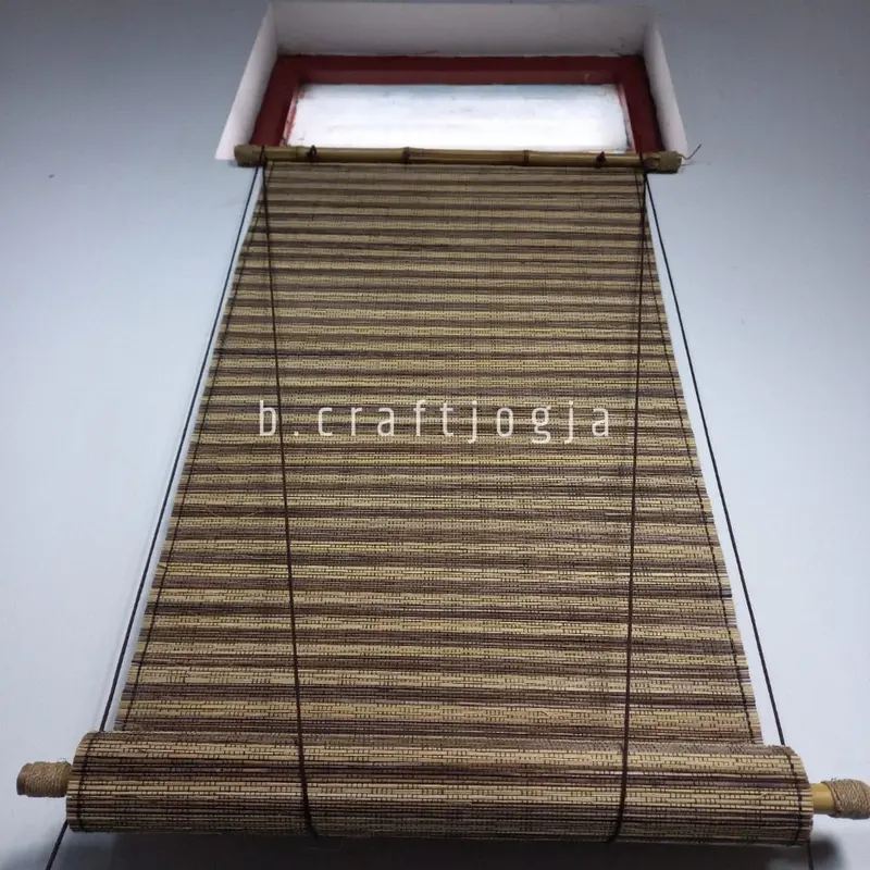 Kerai Tirai Gorden Gulung Lidi Tenun Motif Zebra Lebar 70 Panjang 2 s/d 3 meter Kerajinan Jogja 2