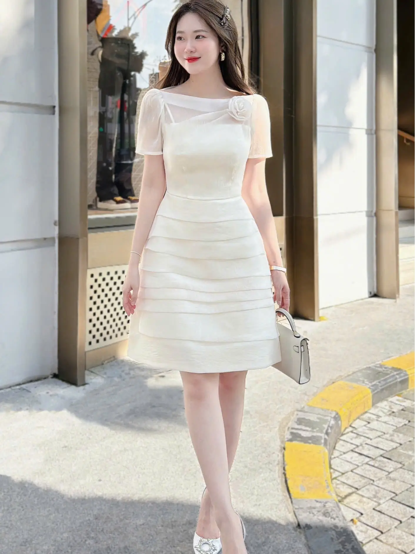 v594 đầm tiểu thư sang chảnh, đầm hẹn hò, dự tiệc cao cấp, dress Nữ