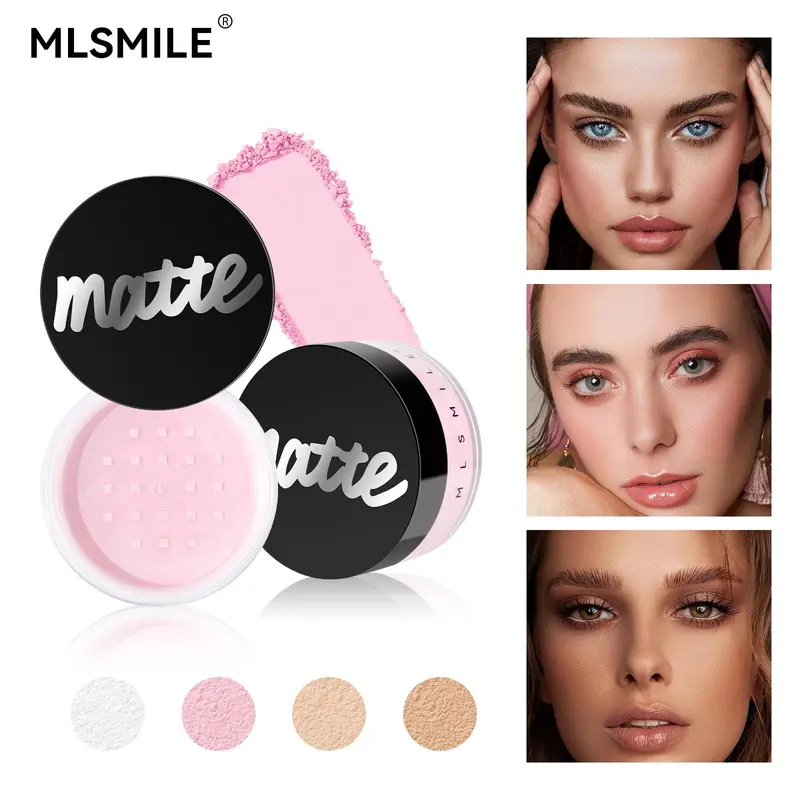 Oil Control Loose Powder, 2 Counts/set Long-lasting & Lightweight Foundation Makeup Setting Powder, Suitable for Oil Control and Setting Makeup, Cosmetic 5