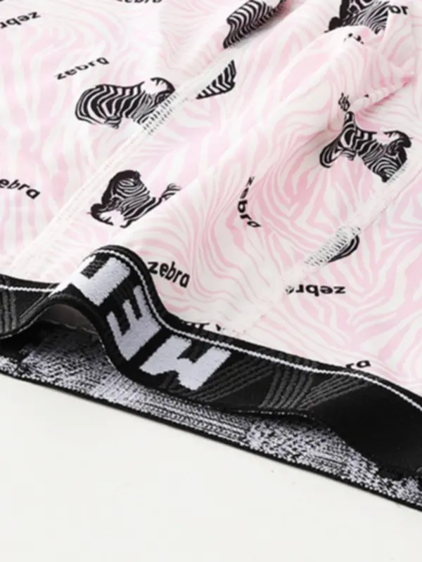 Men's Cartoon Bear & Letter Print Boxer Brief, Breathable Comfortable Underwear for Daily Wear, Casual Men's Underwear for All Seasons 6