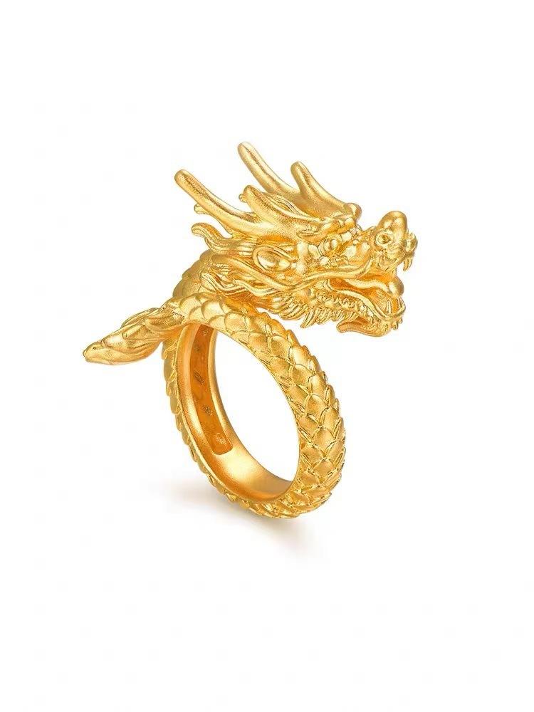Product Introduction of Vietnam Men's Domineering Dragon Ring Zodiac Dragon Opening Ring Bracelet 8