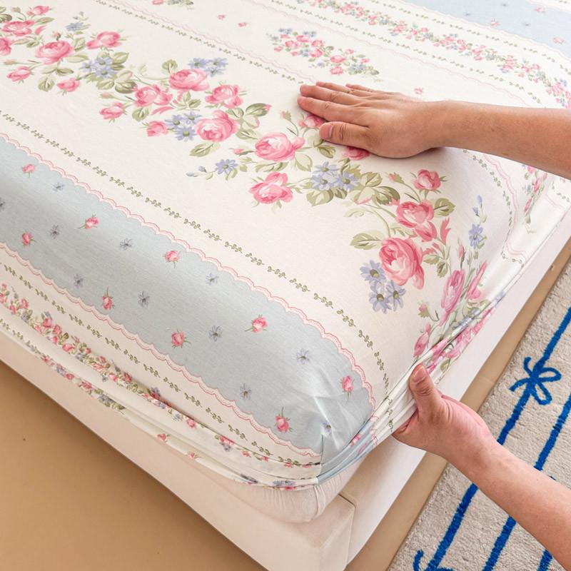 100% Cotton Fittedsheet Single Queen King bedsheet 3feet 3.5feet 5feet 6feet 0