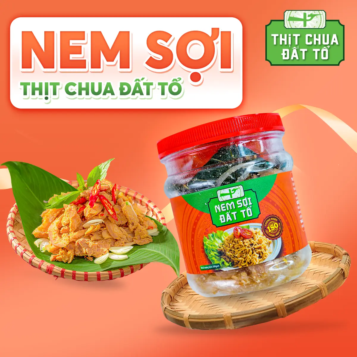 Thịt Chua Đất Tổ - 1 Hộp Nem sợi 170g/Hộp