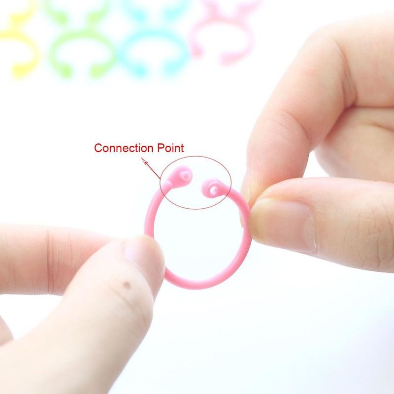 Hộp 32 chiếc 15mm 15 chiếc 20mm khoen còng nhựa PE nhiều màu Pkbeoshop làm Flashcard sổ bìa còng móc treo đồ 2