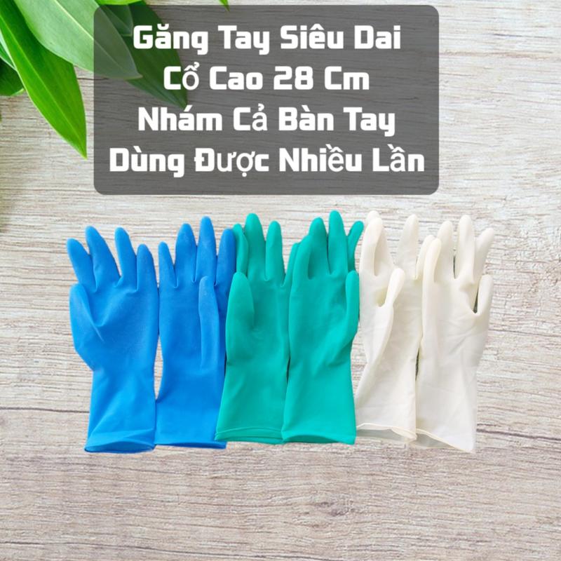 [ Sét 50 Đôi ] Găng Tay Xanh Dày, Cổ Cao Siêu Dai, Tái Sử Dụng Được Nhiều Lần, Găng Tay Chế Biến Thủy Sản Cao Su cao su non  vệ sinh Jacquard Knits Desk bao  tay bao  tay bao  tay bao  tay