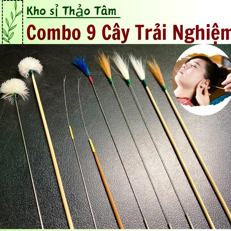  Bộ 9 cây trải nghiệm lông đủ loại gãi ngứa tai  Lông ngoáy thư giãn tai se tai không hộp  - Lấy ráy tai 
