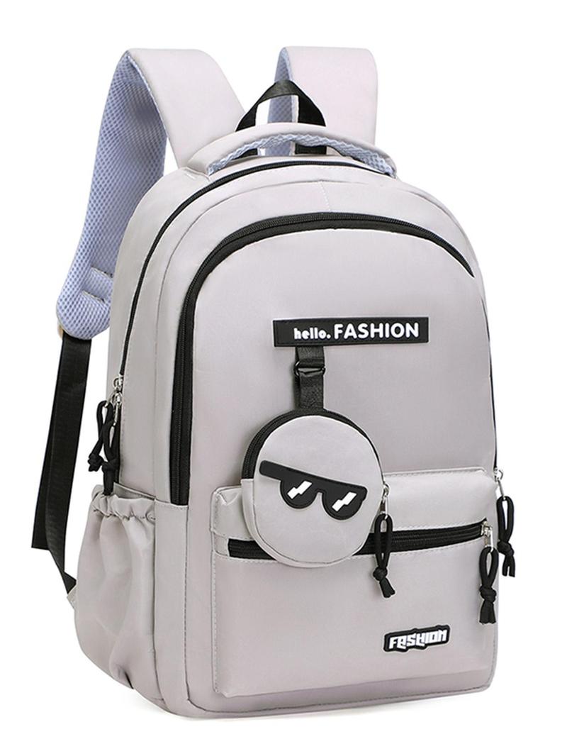 Product Introduction of Fashion Cartoon Pattern Backpack with Coin Purse, Casual Large Capacity Student School Bag, Travel Backpack for Women & Men 0