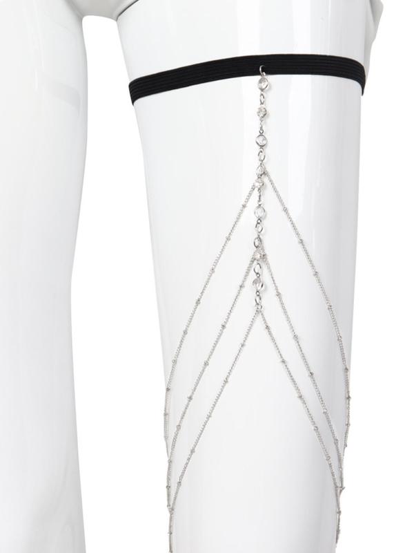 Women's Elegant Rhinestone Decorated Body Chain, Fashionable Multilayer Thigh Chain for Party, Daily Clothing Decor, Trendy All-match & Exquisite Jewelry for Gift 3