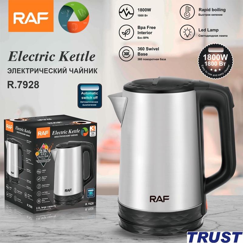 Ấm đun siêu tốc 2.3L 1800W RAF R.7928 - Hàng chính hang - BH 12 tháng Đun Nước Ấm Siêu Tốc Inox