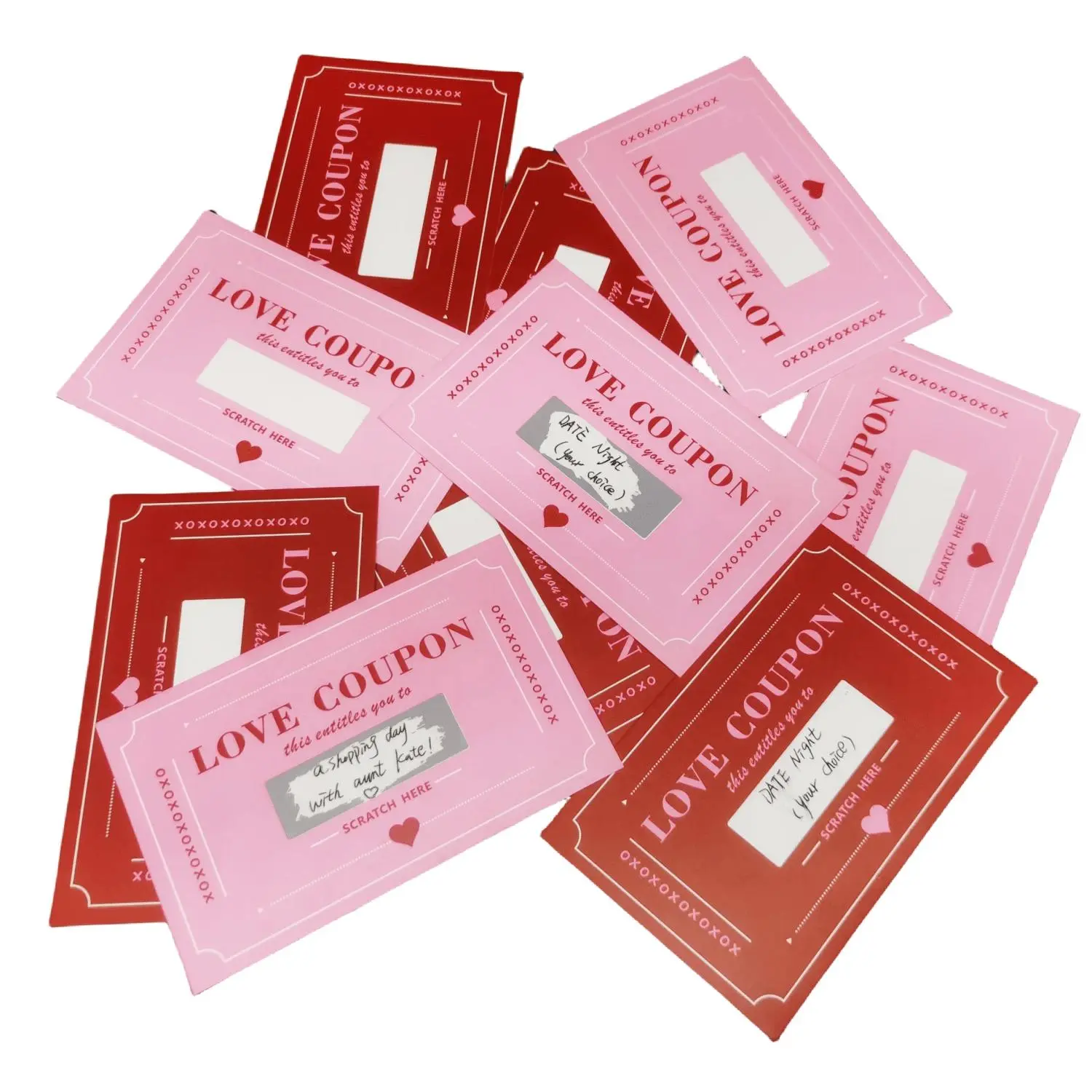 Scratch Off Love Coupon, 1/5/10pcs DIY Romantic Scratch Off Date Ideas for Couples, Gift Night, Weddings Anniversaries, Valentine's Day Wish Card