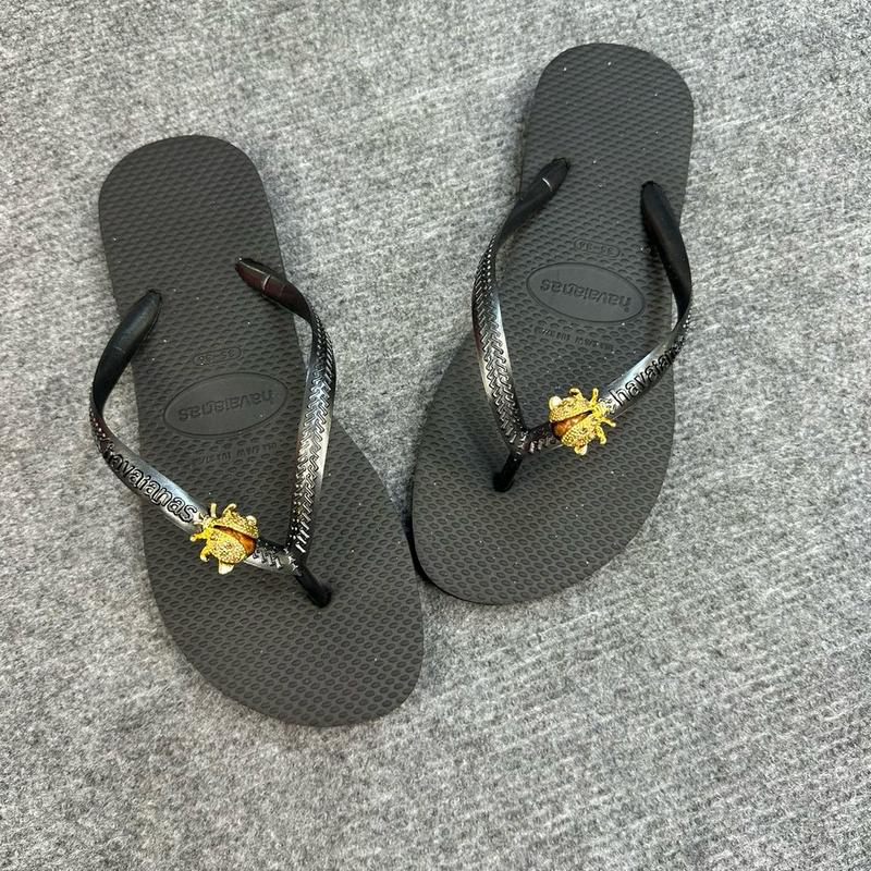 Dép Xỏ Ngón Màu Đen Mix Charm Mini- Mộng Cầm Dép Xinh (Đặt Đúng Size) Shoes GiàY DéP Nữ 6