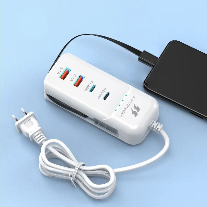 Ổ cắm sạc điện thoại  2 cổng sạc  PD + 2 cổng usb 2