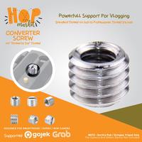 Gambar 1/4" to 3/8" Convert Screw Female to Male Camera Adapter for Tripod Monopod Ballhead Stand - 1 dari hop market Kota Administrasi Jakarta Barat 1 Tokopedia