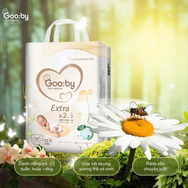 (kèm quà) Bỉm gooby extra, premium Ngày & Đêm, Bé Khô Thoáng Cả Đêm Lẫn Ngày 5