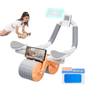 Ab Wheel Ab Roller Wheels Plank Trainer 2in1 Abdominal Core Roller Automatic Rebound Olahraga Gym Fitness Push Up Perut Otot