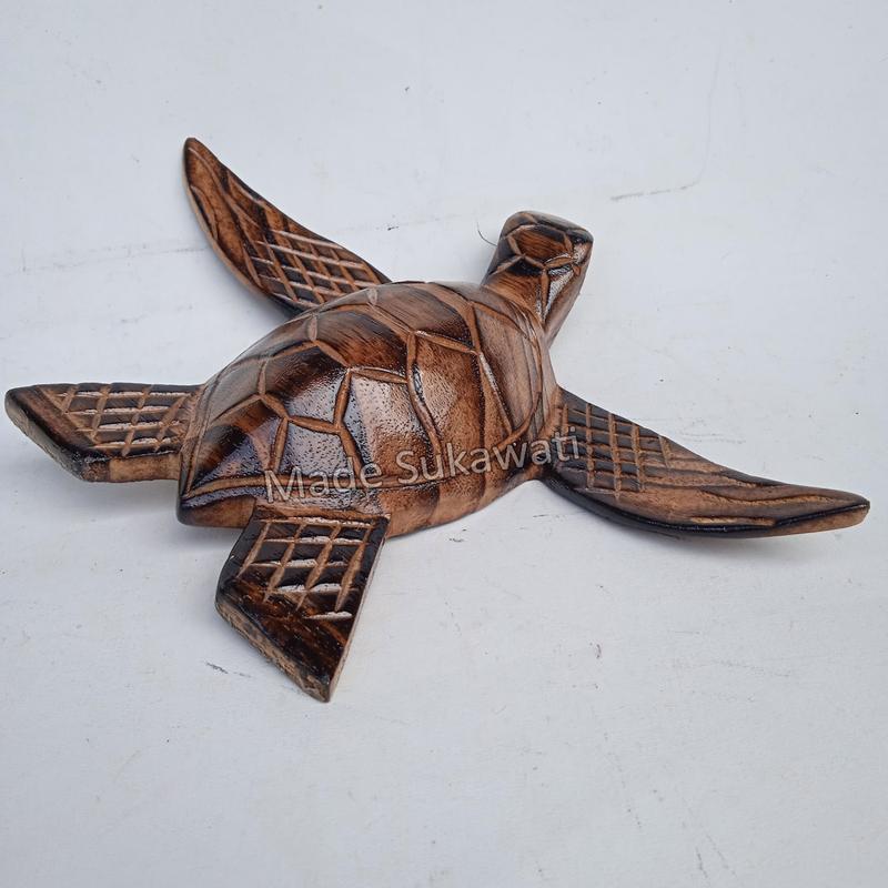 Hiasan kura kura penyu terbang kerajinan kayu handmade bali 4