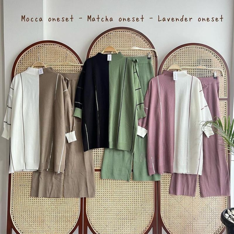 One Set Kalula Tunik + Celana Rajut Kain Rajut Mix Knit Baju Setelan Wanita Terbaru Setelan Viral Wanita Dewasa Baju Wanita Model Baru Setelan Wanita Lagi Tren One Set Wanita Terbaru 0