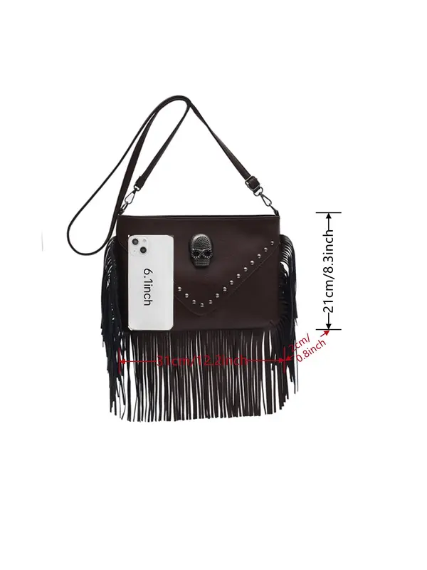 2025 Vintage Cross Studded Purses Crossbody Bags for Women, Unique Bags, Shoulder Bag, Everyday Bags, Street Style Tassel Decor Trendy Crossbody Bag Purse, Chic Crossbody Bag for Daily, Work Use 8