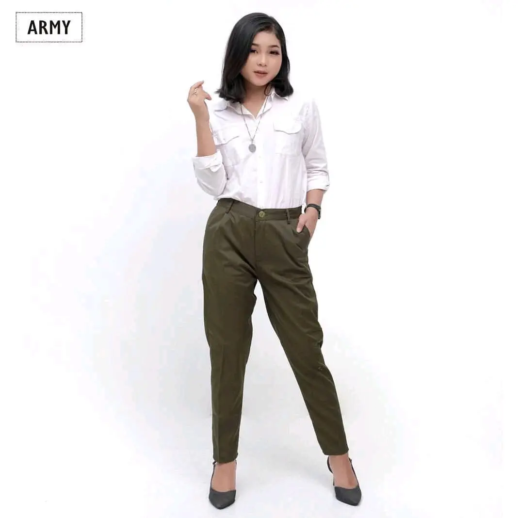Celana baggy pants || celana kerja wanita american drill grad A Panjang