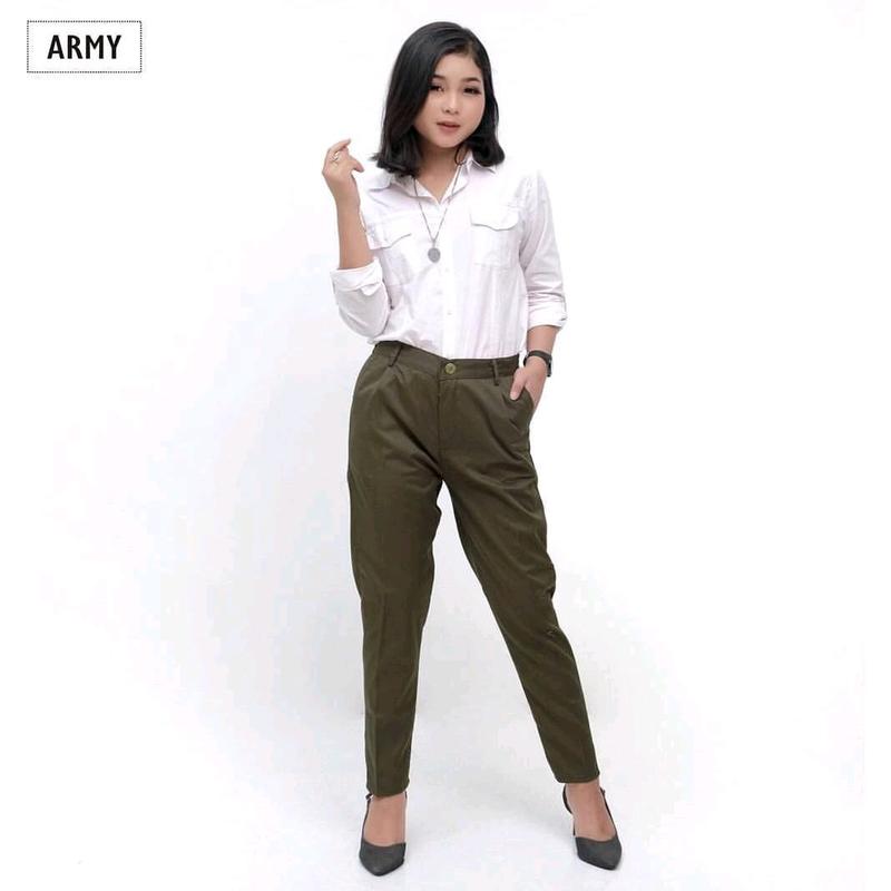 Celana baggy pants || celana kerja wanita american drill grad A Panjang 0
