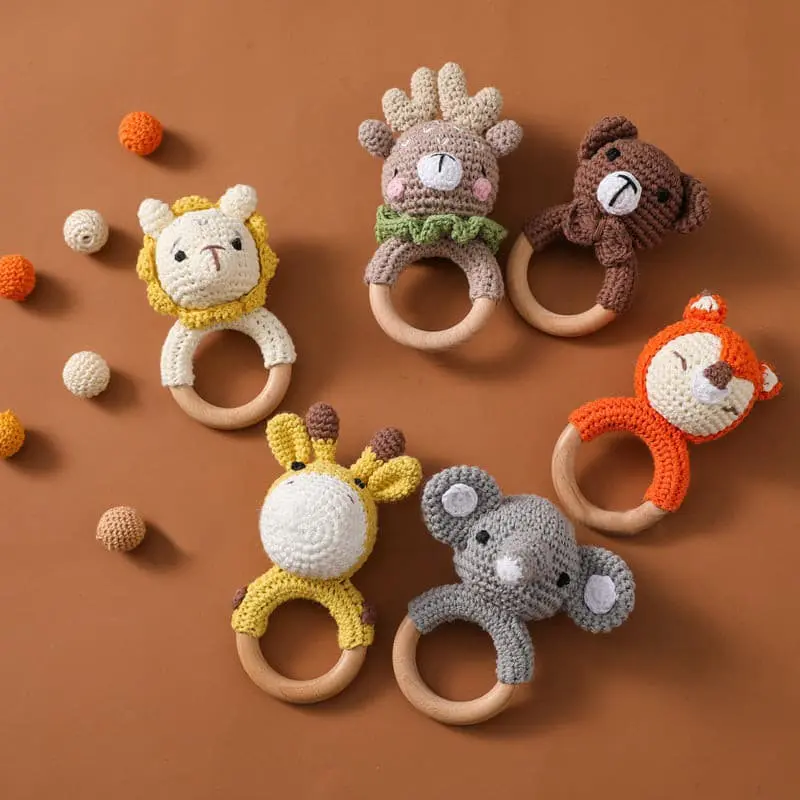 Handmade Animal Crochet Rattle / Teether, Baby Toy