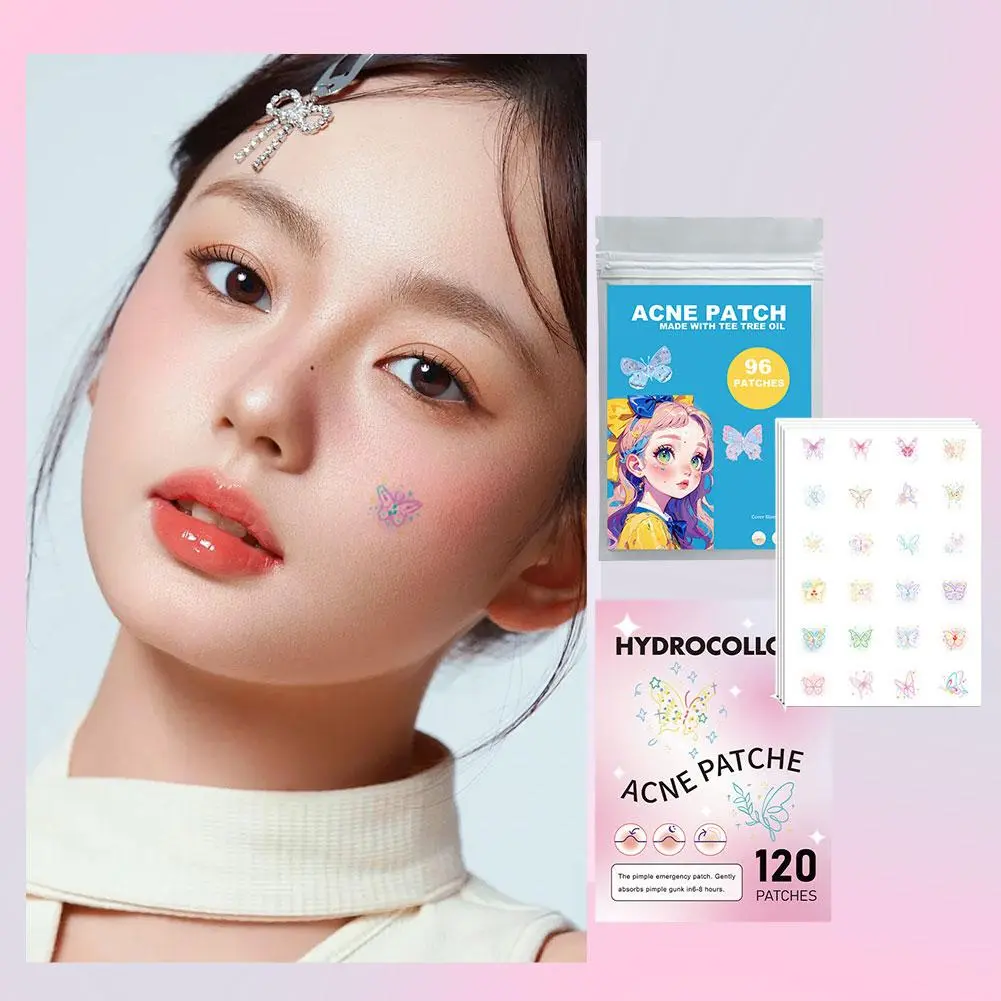 96pcs Butterfly Invisible Acne Patch Reduce Pimples Blackheads Mild Non-irritating Concealer Face Spot Skin Care Tools