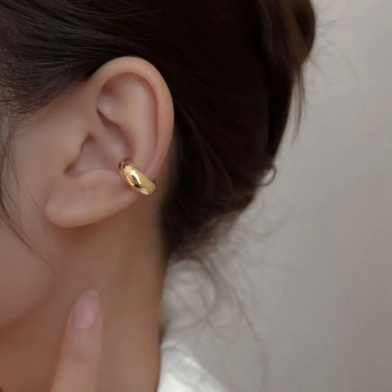 Celinda Anting Cooper Jepit Earring Clip Old Style Elegan Wanita Anting Hijab Hoop Jepit 1