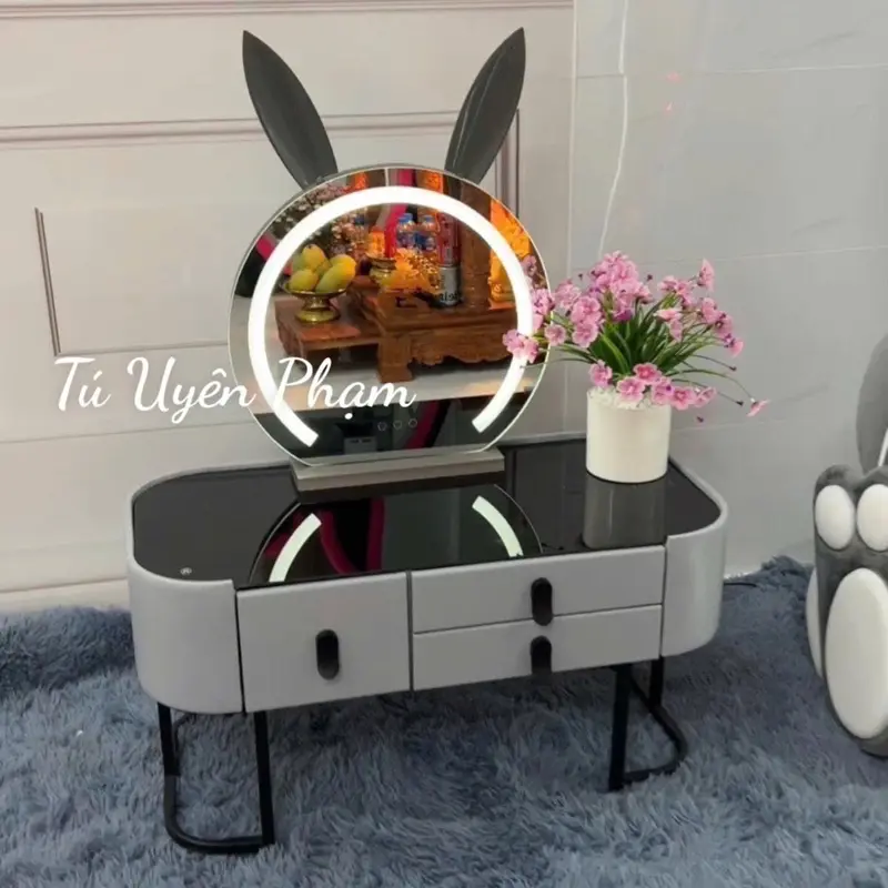 Bàn Trang Điểm Bệt Xám có 4 loại gương tuỳ chọn - Hàng Loại 1