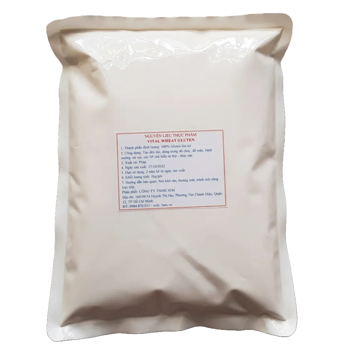 1Kg Tinh Bột Vital Wheat Gluten - Đạm Đậu Nành Nguyên Liệu Chất Lượng Cho Chả Lụa và Thực Phẩm Chay