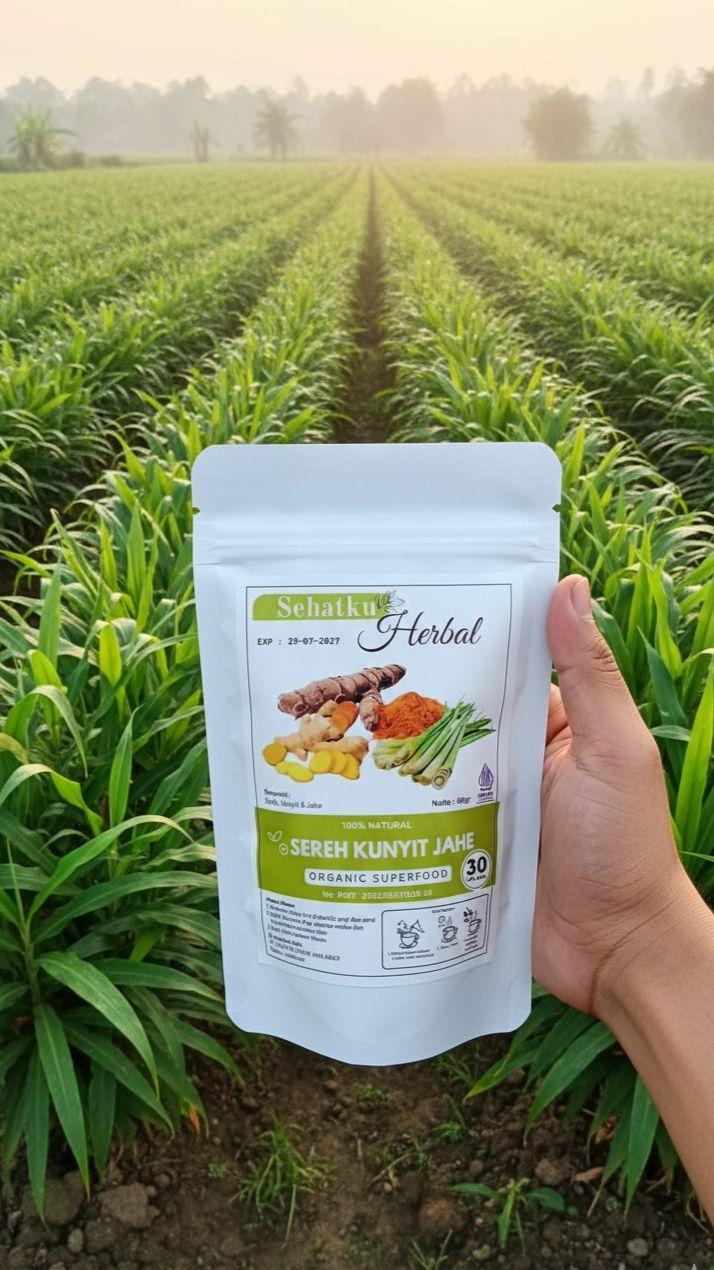 TEH KUNYIT,JAHE & SERAI/TUMERIC GINGER with LEMONGRASS TEA Herbal Tea Isi 30