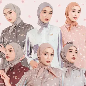 Mylady flora shirt atasan wanita cantik Basic Maroon Muslim Nyaman Shakila Baju Dewasa