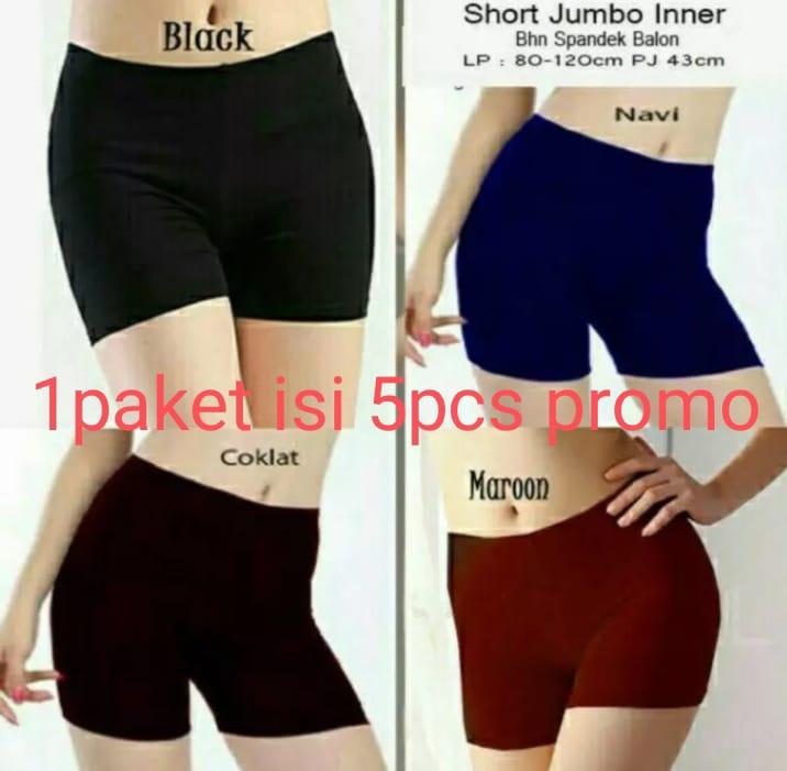 CELANA SHOT PENDEK WANITA 1PKT ISI 5PCS BAHAN HALUS LEMBUT BAYAR D TEMPAT 2